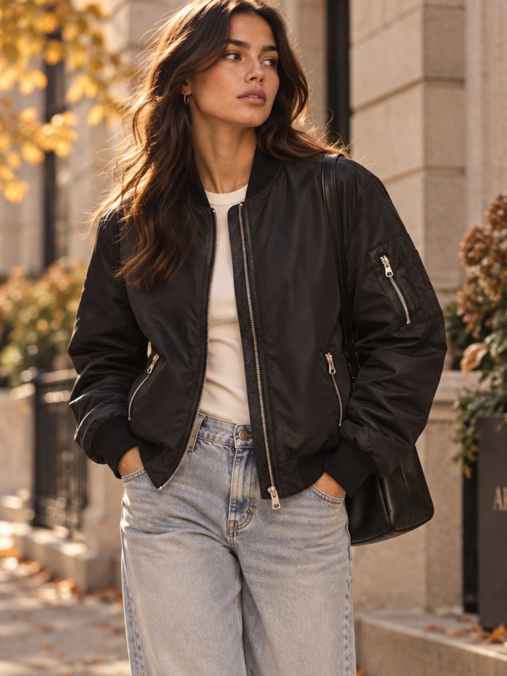 Mackage for Aritzia Black Cara MA-1 Bomber Jacket Zip Utility Moto Aviator XS